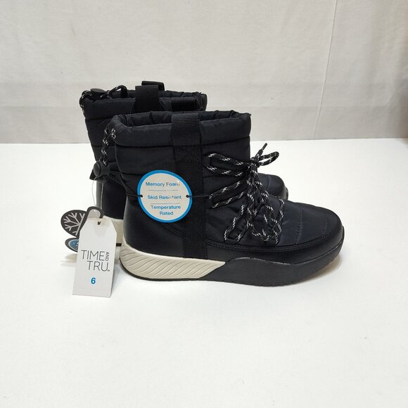 Time And Tru Winter Puff Booties -5°F Temp Rated Skid Resistant Women Size 6 NWT - Picture 2 of 12